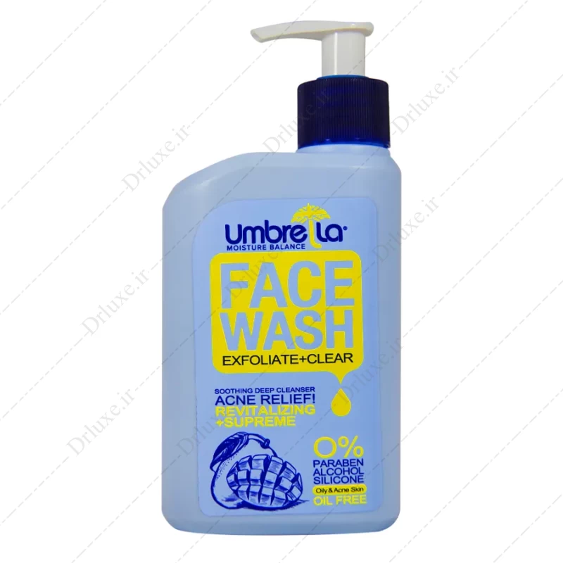قیمت و خرید ژل شستشو صورت Exfoliate + Clear آمبرلا 310 میل - دکتر لوکس